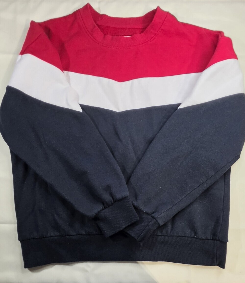 Reflex Color Block Sweatshirt Size Large Red White Navy Pullover Fleece Sku 0401